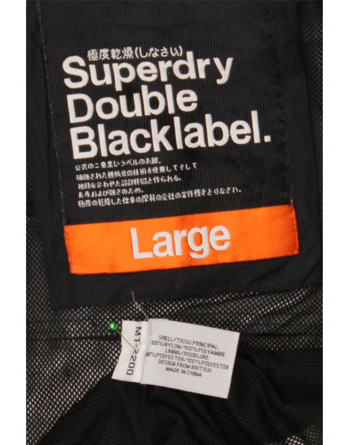 Jaqueta de chuva feminina Superdry UK 16 grande poliamida preta