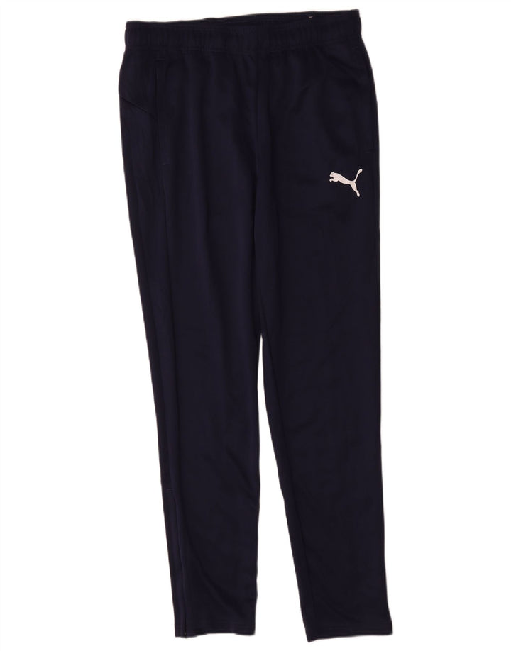 Calça de treino masculina Puma grande poliéster azul marinho