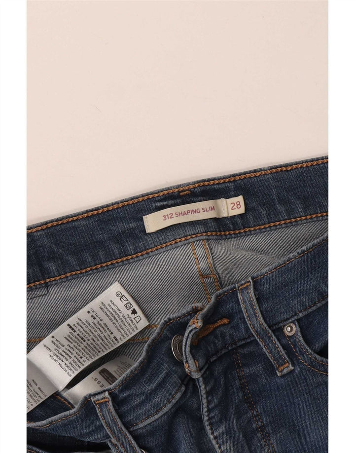Calça jeans feminina Levi's 312 Distressed Shaping Slim W28 L27 Azul Algodão