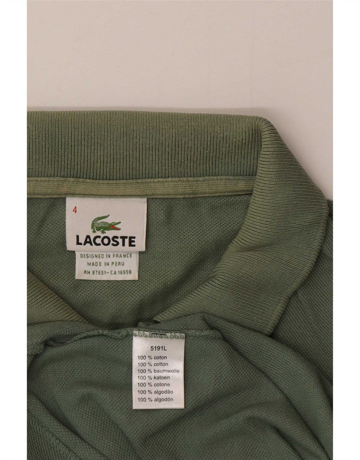 Camisa polo masculina Lacoste tamanho 4 algodão verde médio