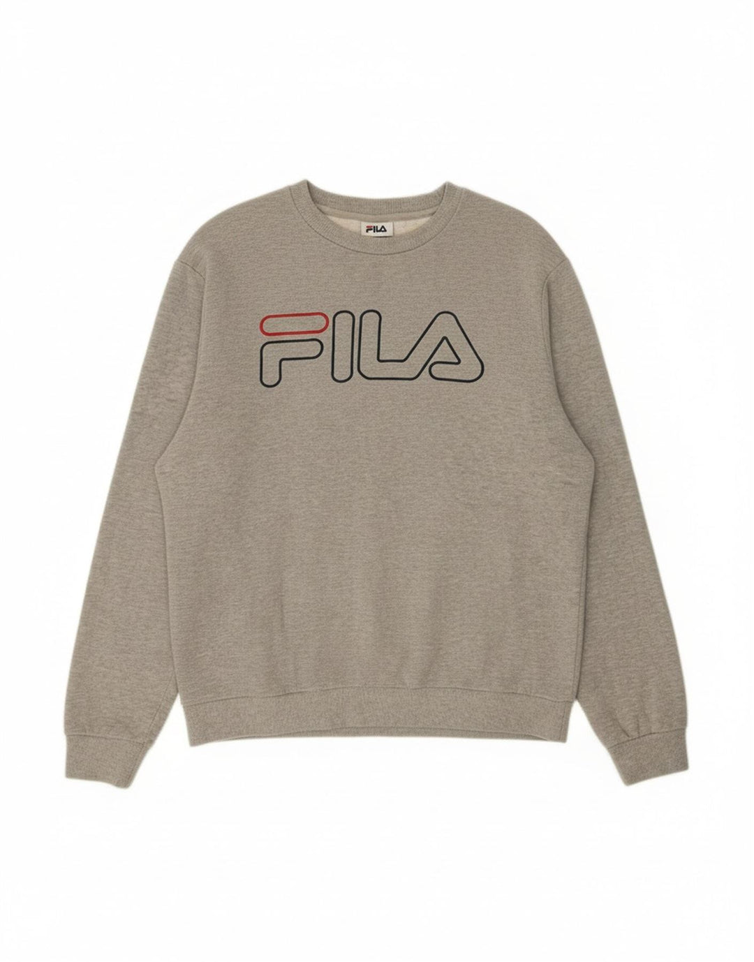 FILA Suéter gráfico masculino com capuz cinza médio algodão