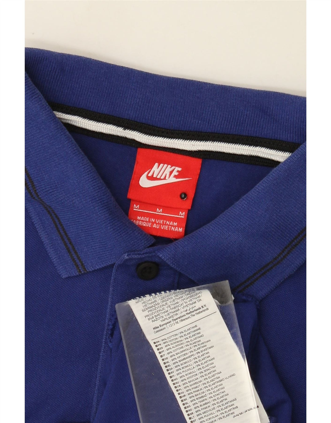 Camisa polo masculina Nike médio azul algodão