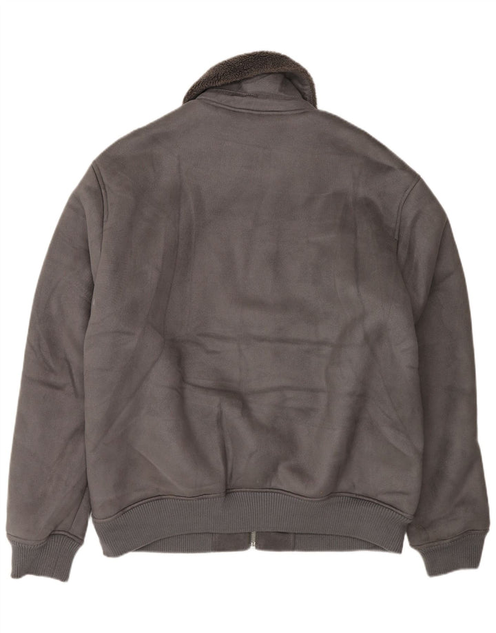 Jaqueta masculina Sherpa Zara UK 42 XL cinza poliéster
