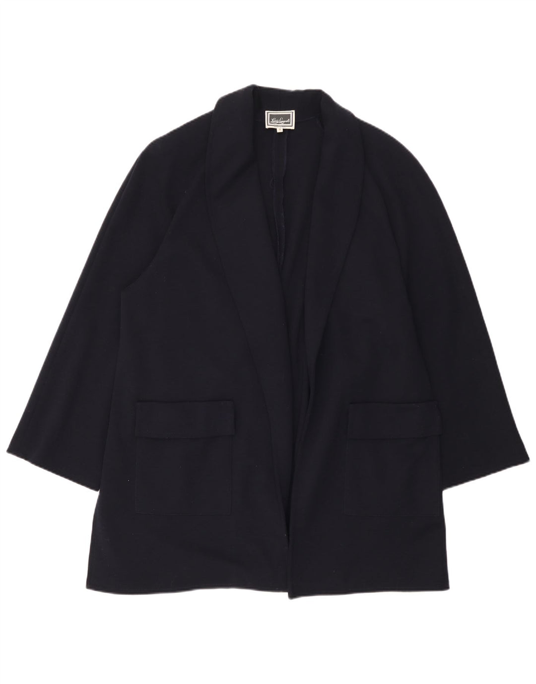 Jaqueta blazer aberta grande Luisa Spagnoli feminina Reino Unido 14 médio azul marinho