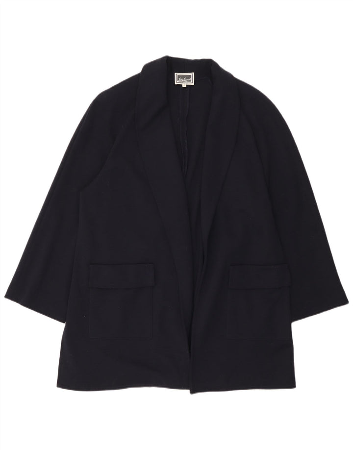 Jaqueta blazer aberta grande Luisa Spagnoli feminina Reino Unido 14 médio azul marinho