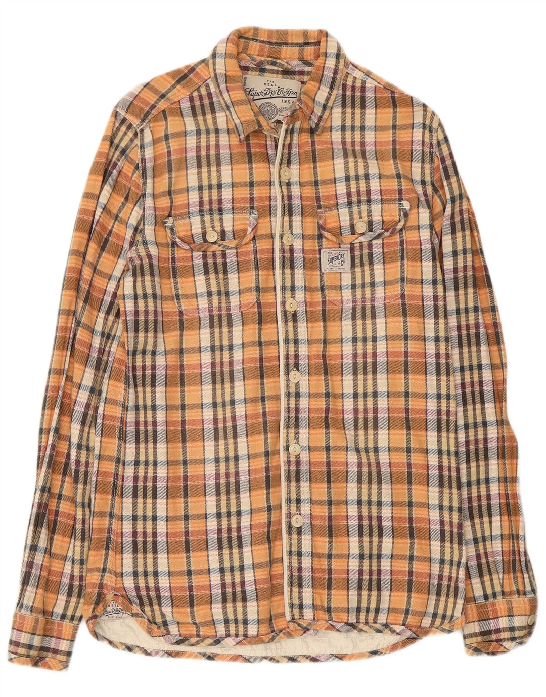 Camisa masculina de flanela Superdry grande algodão xadrez multicolorido