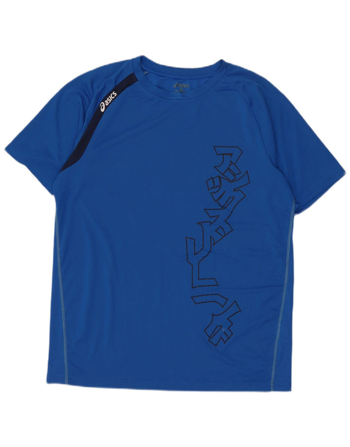 Camiseta Asics Masculina Graphic Top Médio Azul Poliéster