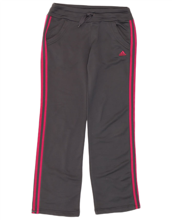 Calças de treino femininas Adidas UK 10 poliéster cinza pequeno