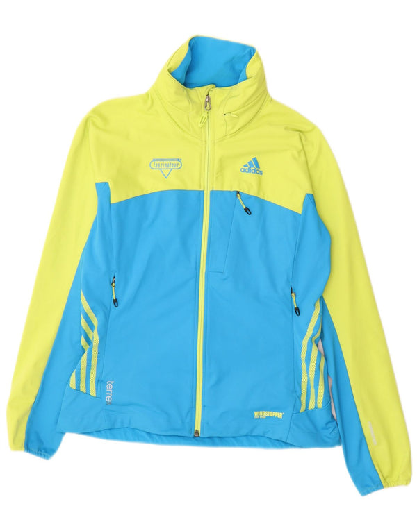 Adidas Womens Terrex Tracksuit Top Jacket UK 10 Pequeno Verde Colourblock