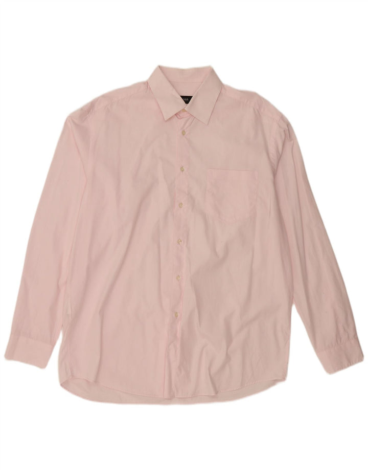 Camisa masculina HUGO BOSS tamanho 17 1/2 44 XL algodão rosa