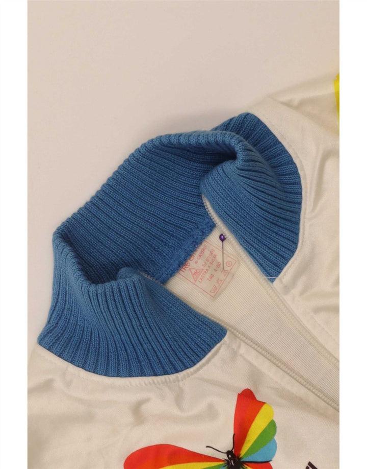 Jaqueta de agasalho gráfico masculino vintage IT 50 bloco colorido azul médio