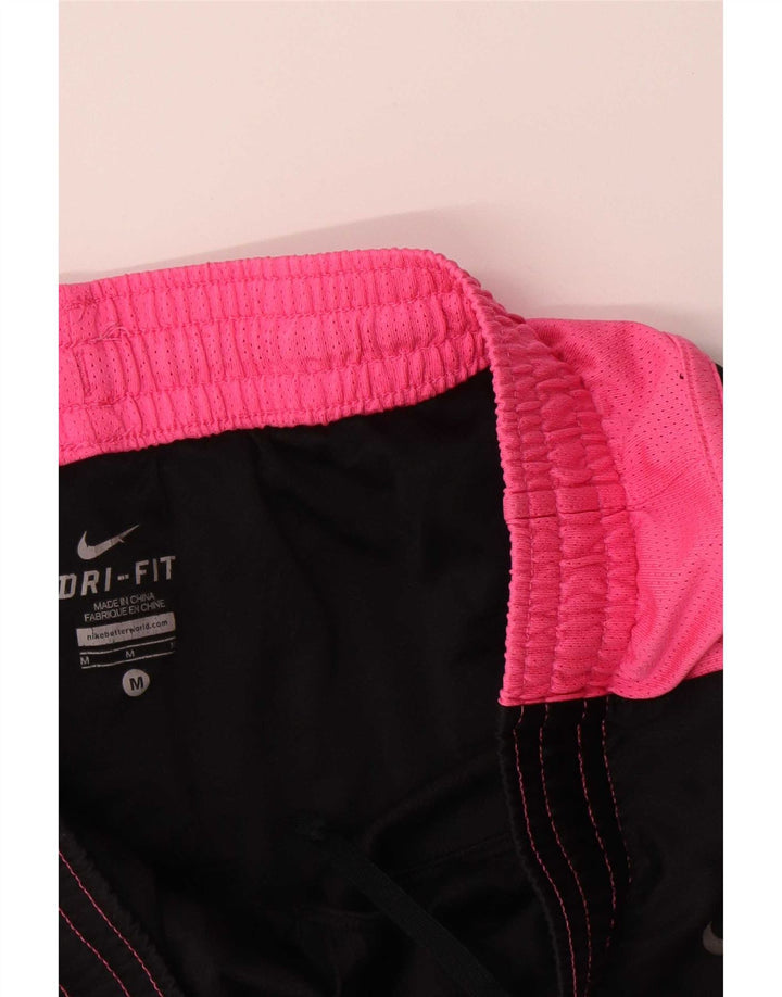 Shorts esportivos femininos Nike Dri Fit UK 12 médio preto colorblock poliéster