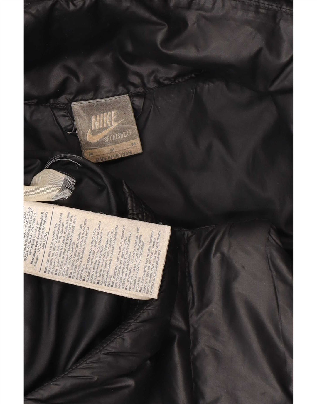 Colete acolchoado com capuz feminino Nike UK 14 médio preto nylon