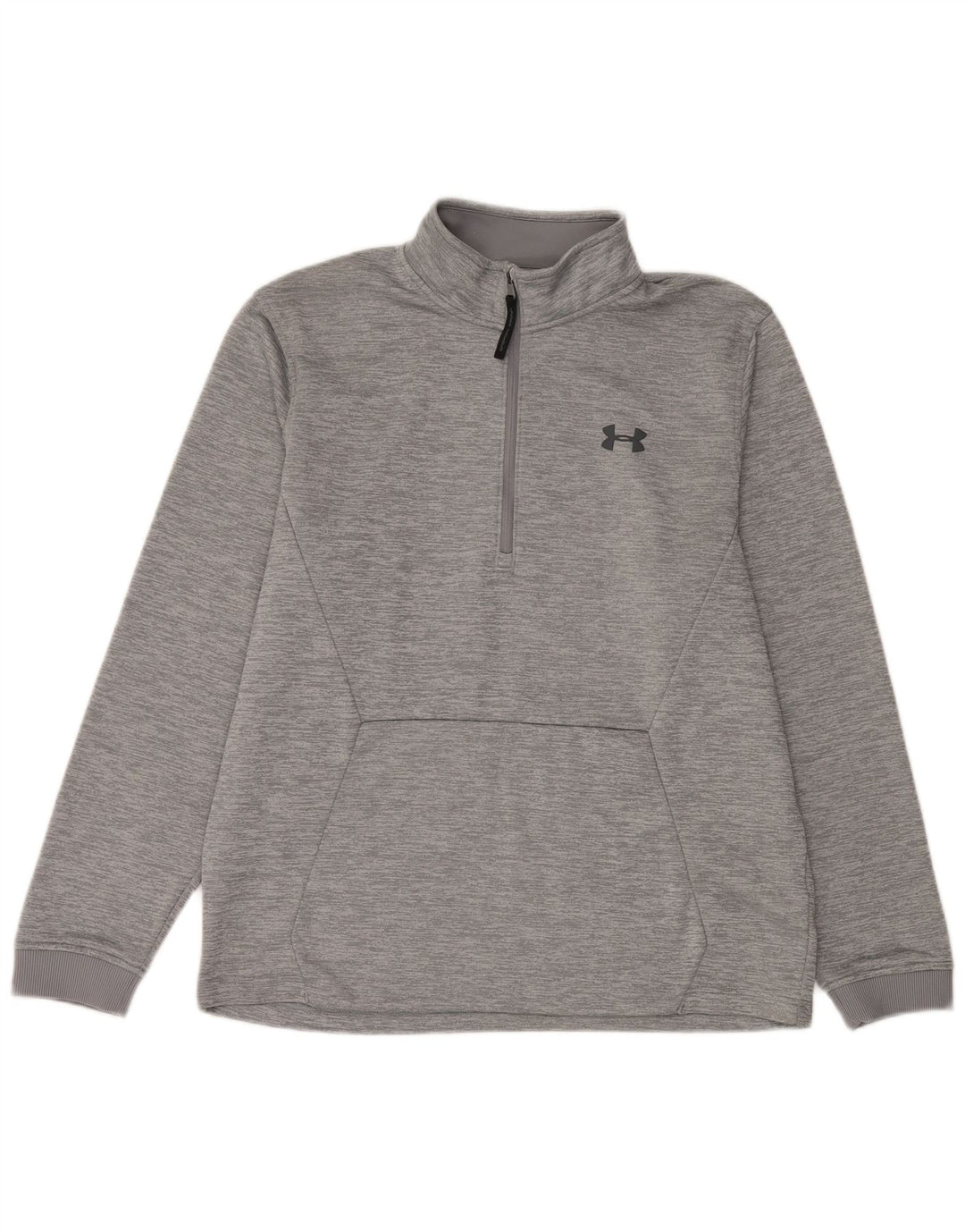 Moletom masculino Under Armour gráfico com zíper e gola grande cinza manchado