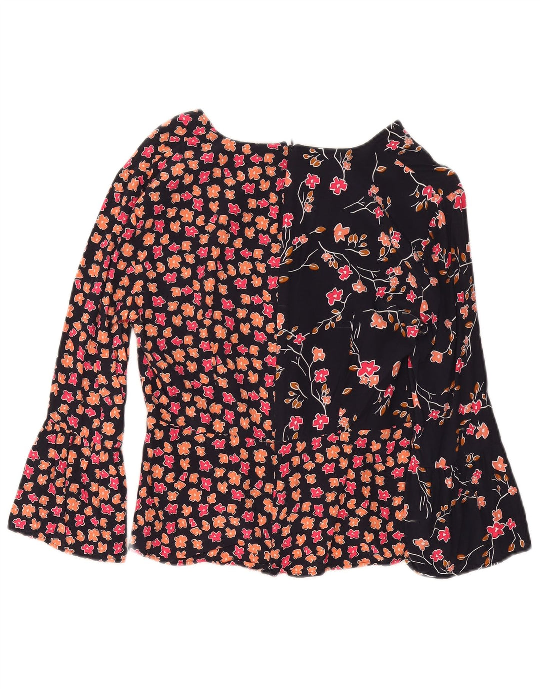 Blusa cropped feminina FRENCH CONNECTION UK 8 pequena azul marinho floral