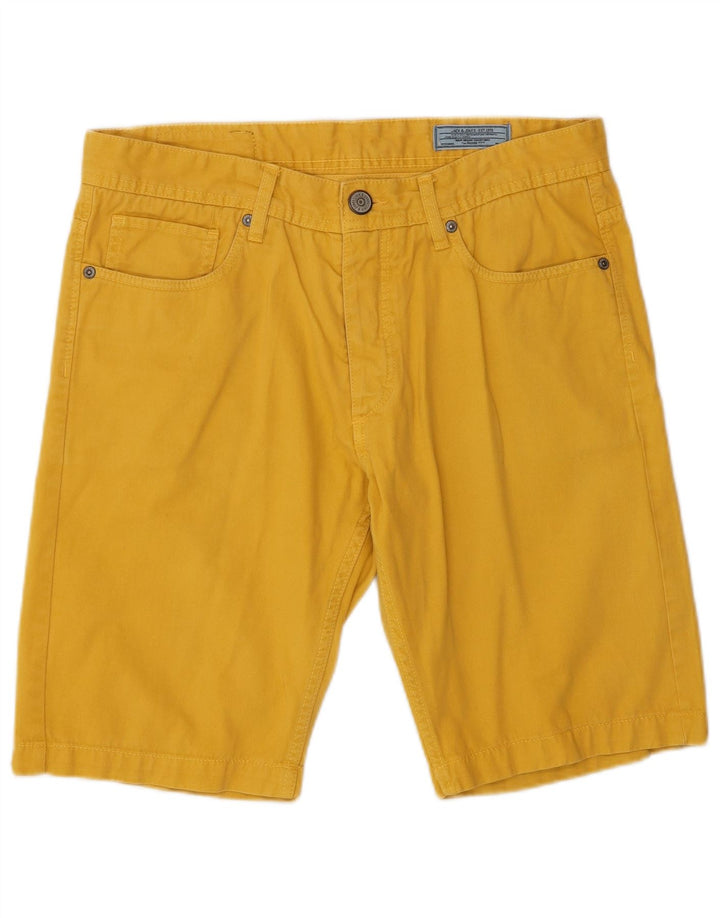 Shorts casuais masculinos Jack & Jones médio W32 algodão amarelo