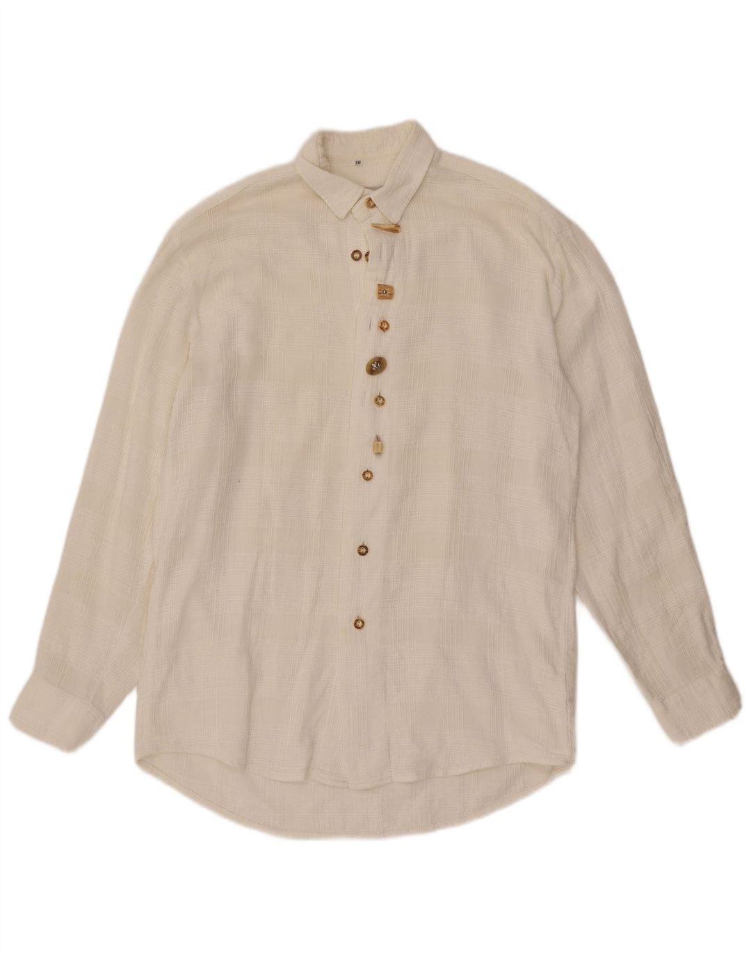 Camisa masculina vintage tamanho 38 xadrez branco médio