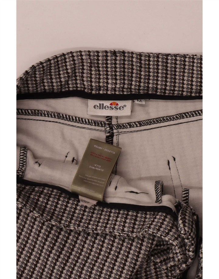 Ellesse Calça feminina casual justa média W30 L28 cinza houndstooth viscose