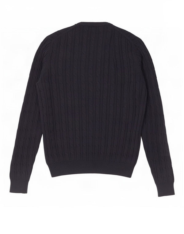 Suéter masculino Farah com gola redonda, pequeno algodão azul marinho