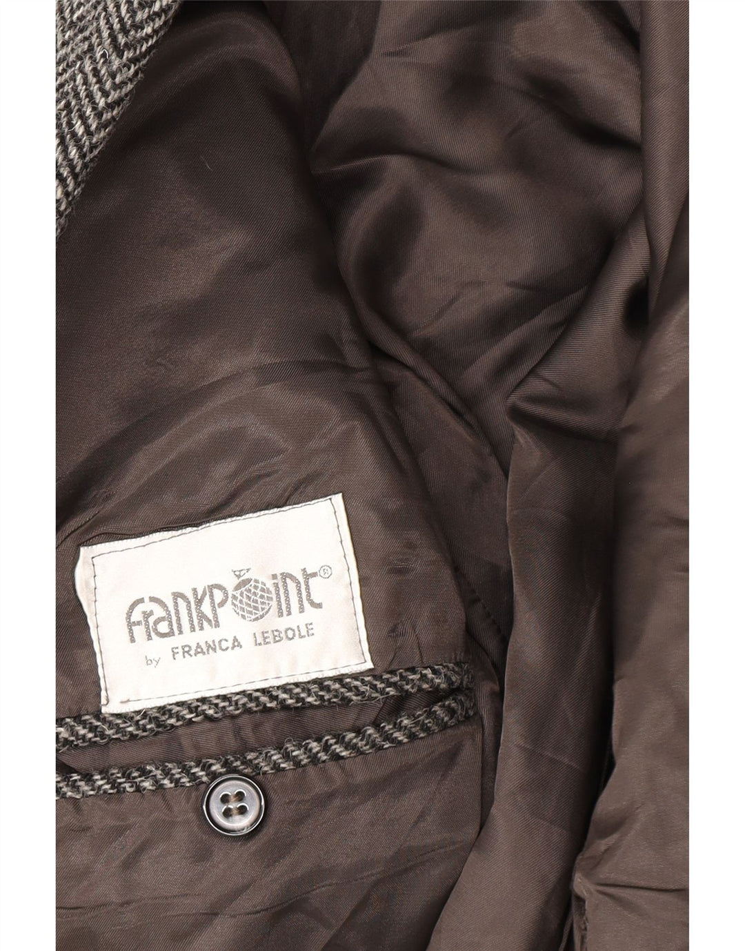 Jaqueta blazer masculina Lanificio Campore com 2 botões Reino Unido 40 grande espinha de peixe cinza