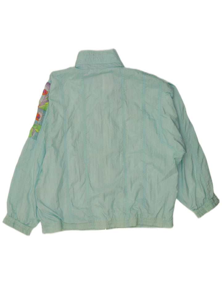 Diadora Womens Oversized Tracksuit Top Jacket UK 14 Médio Azul Floral