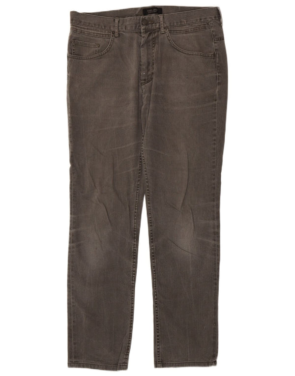 Zara Mens Straight Jeans EU 42 Grande W32 L31 Cinza Algodão