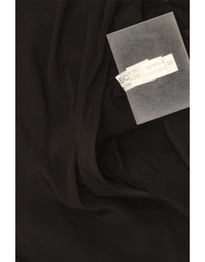 Vestido Bodycon feminino vintage IT 44 acetato floral preto médio