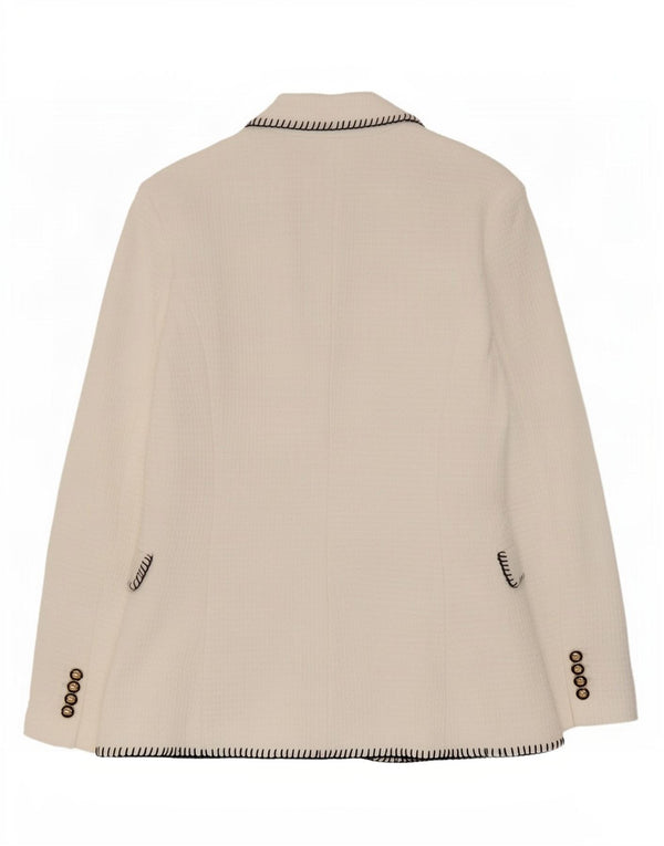Jaqueta blazer feminina Zara com 2 botões Reino Unido 6 XS branco