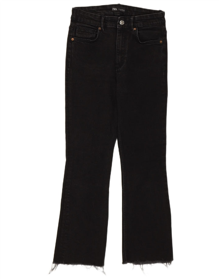 Calça jeans feminina Zara Bootcut EU 38 pequena W28 L25 algodão preto