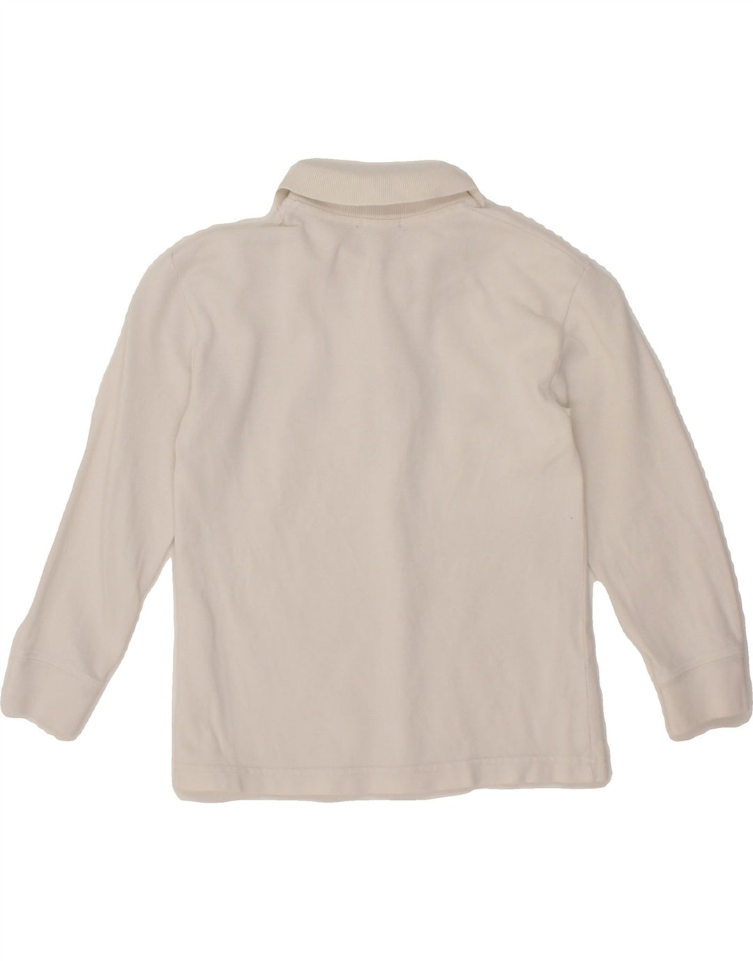 BENETTON Boys Long Sleeve Polo Shirt 3-4 Years White Vintage Benetton and Second-Hand Benetton from Messina Hembry 