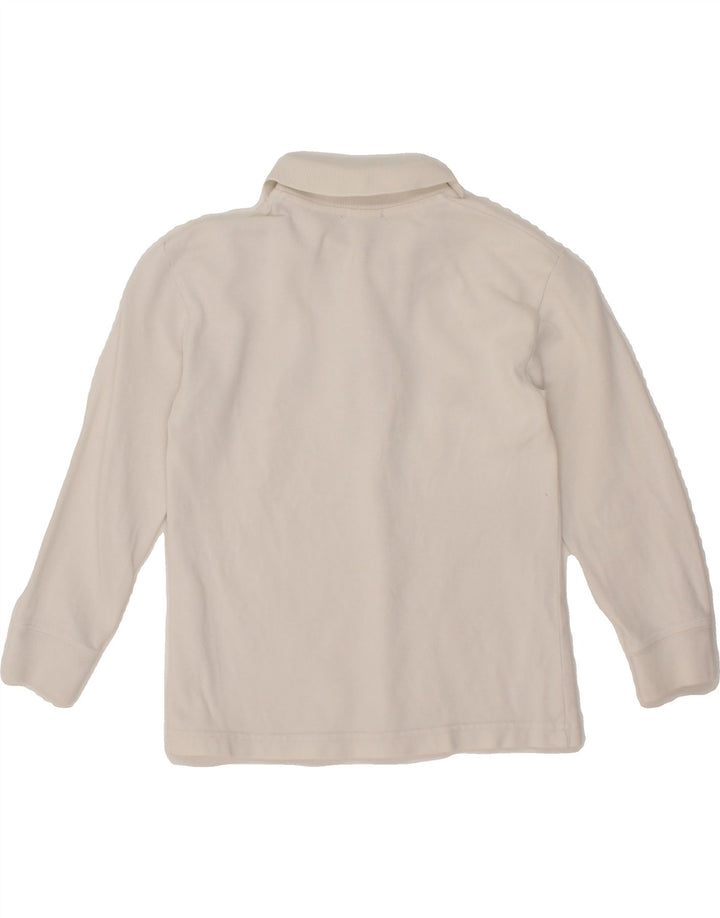 BENETTON Boys Long Sleeve Polo Shirt 3-4 Years White Vintage Benetton and Second-Hand Benetton from Messina Hembry 