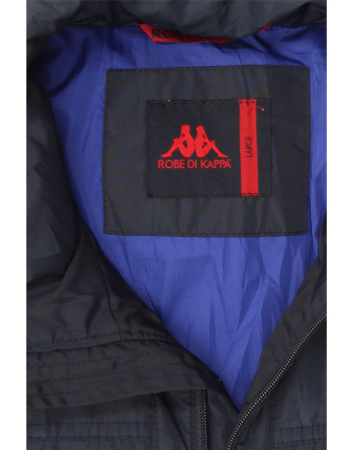 Jaqueta acolchoada masculina Kappa UK 40 grande poliéster azul marinho