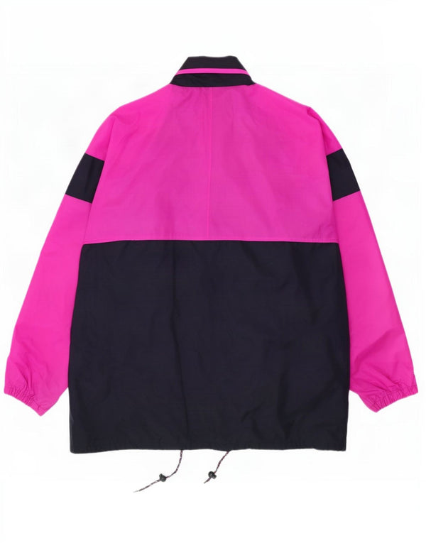 Jaqueta de chuva masculina vintage com capuz UK 42 XL rosa Colourblock poliamida