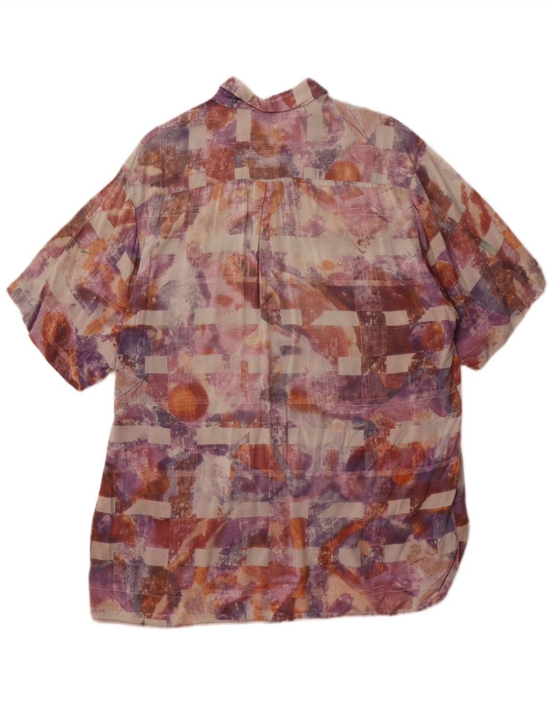 EQUIPE Camisa masculina de manga curta com estampa abstrata grande multicolorida