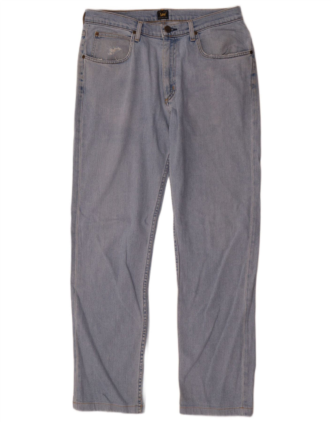 Lee Mens Brooklyn Straight Jeans W33 L32 Azul Algodão