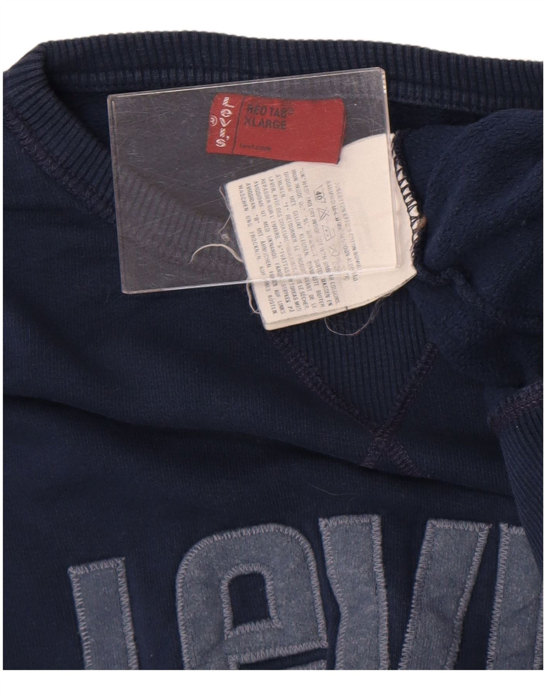 Moletom gráfico masculino Levi's Jumper XL azul marinho algodão