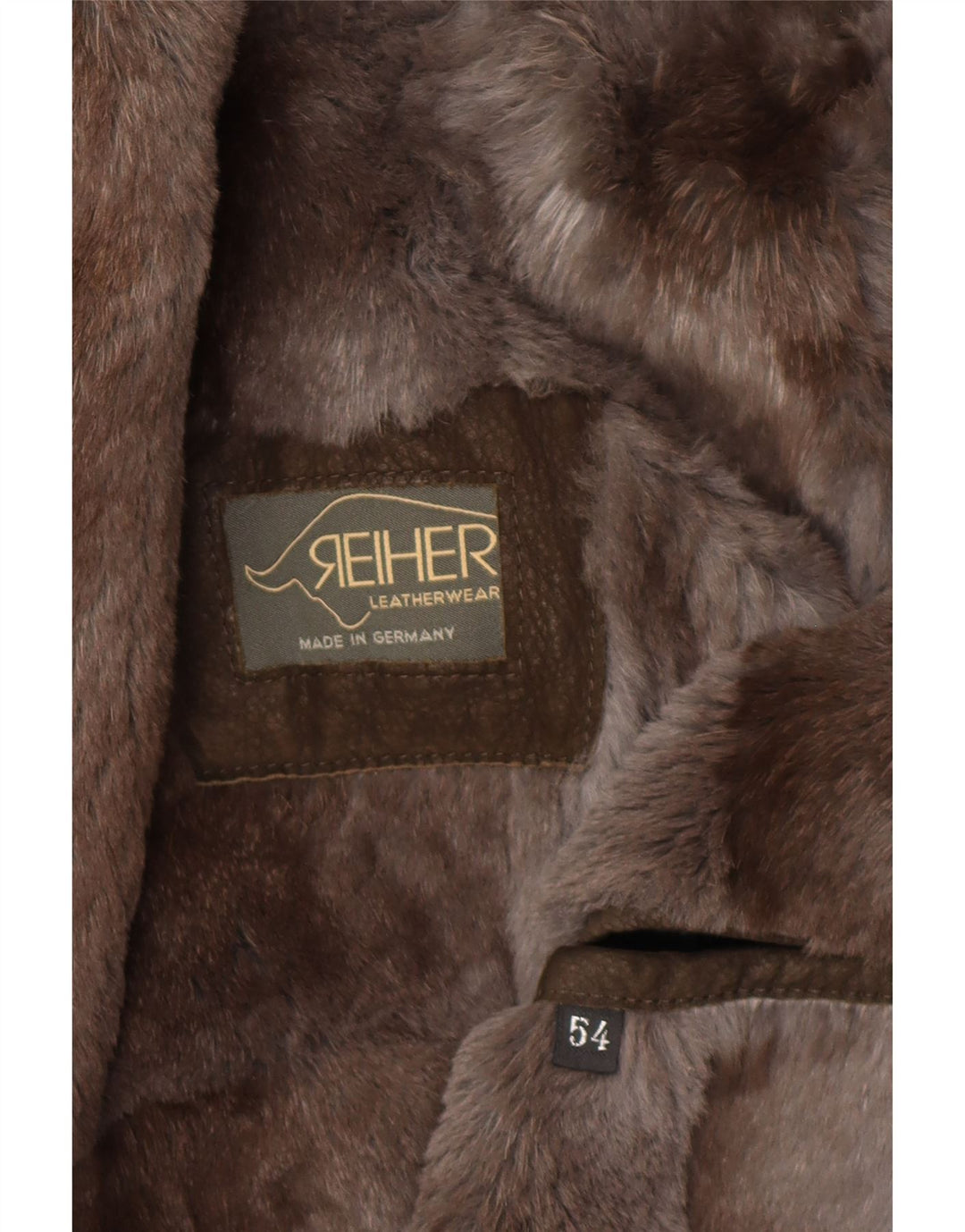 Colete masculino REIHER com forro de shearling em couro EU 54 2XL couro cinza patchwork