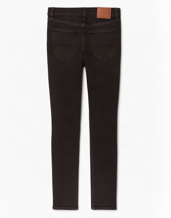 Calça jeans skinny feminina Hollister stretch desgastada W31 L29 algodão preto