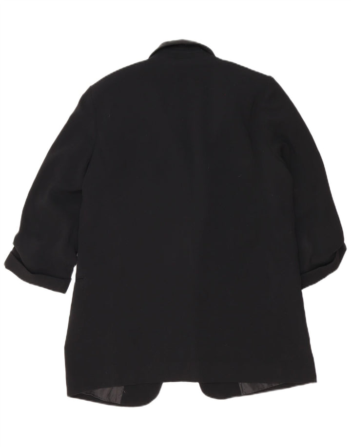 Zara Jaqueta Blazer Feminina Manga 3/4 Aberta Reino Unido 14 Médio Preto