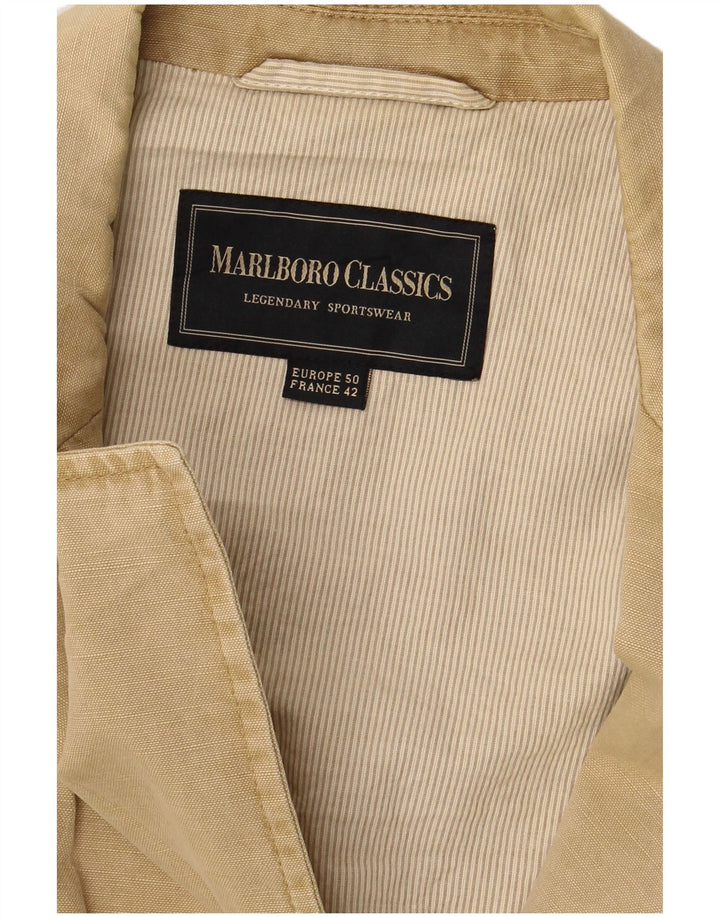 Jaqueta blazer masculina Marlboro Classics com 3 botões UE 50 grande bege