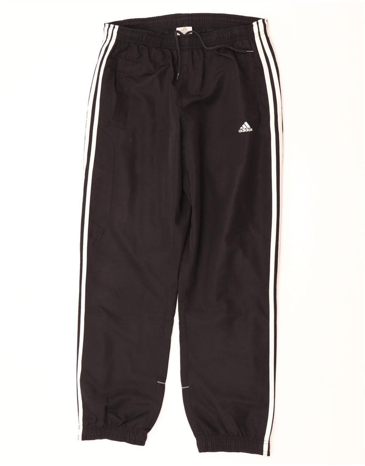 Calça de treino masculina Adidas Joggers UK 40/42 poliéster preto médio