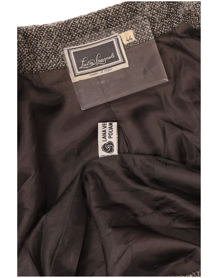 LUISA SPAGNOLI Jaqueta blazer feminina com 1 botão IT 44 lã cinza médio