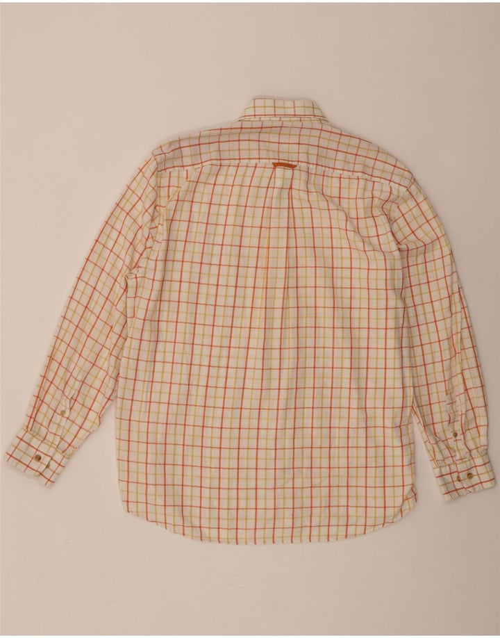 Camisa masculina Barbour XL laranja xadrez algodão