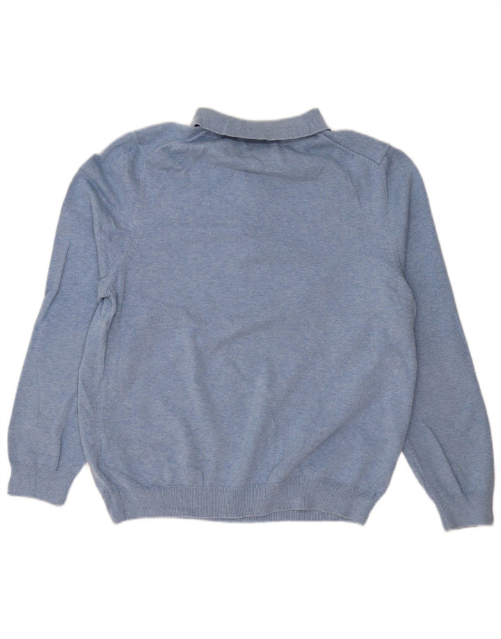 EDDIE BAUER Suéter masculino com gola polo e algodão azul médio