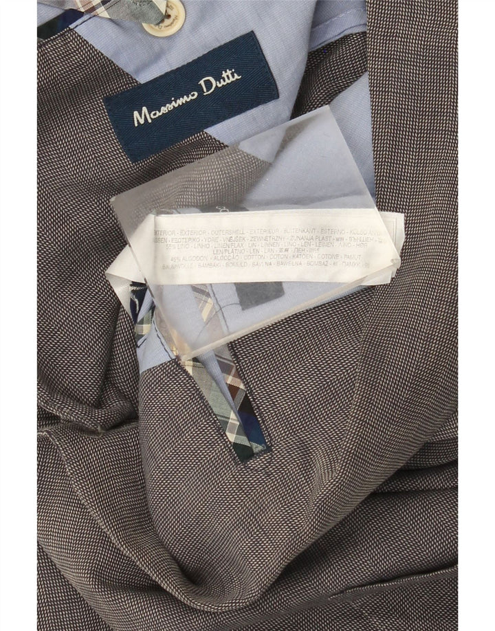 Jaqueta blazer masculina MASSIMO DUTTI com 2 botões Reino Unido 38 algodão cinza médio