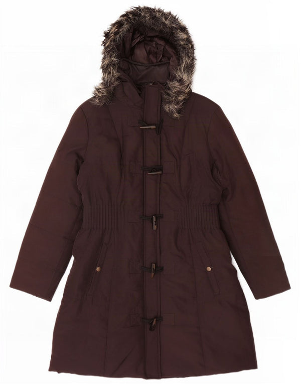M&Co Casaco acolchoado feminino com capuz UK 18 XL Poliéster marrom