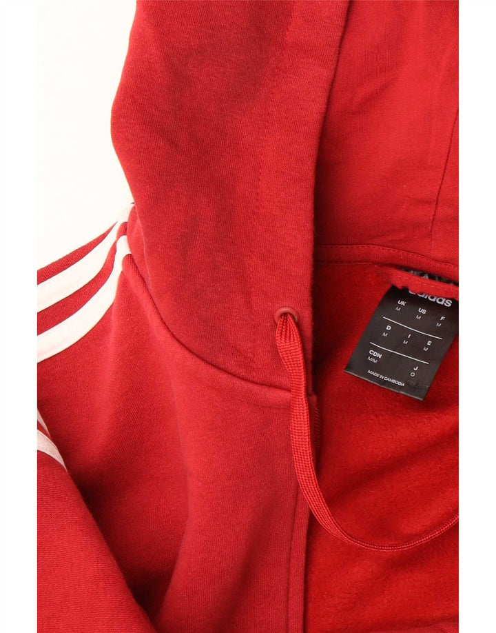 Adidas masculino zip moletom com capuz médio algodão vermelho