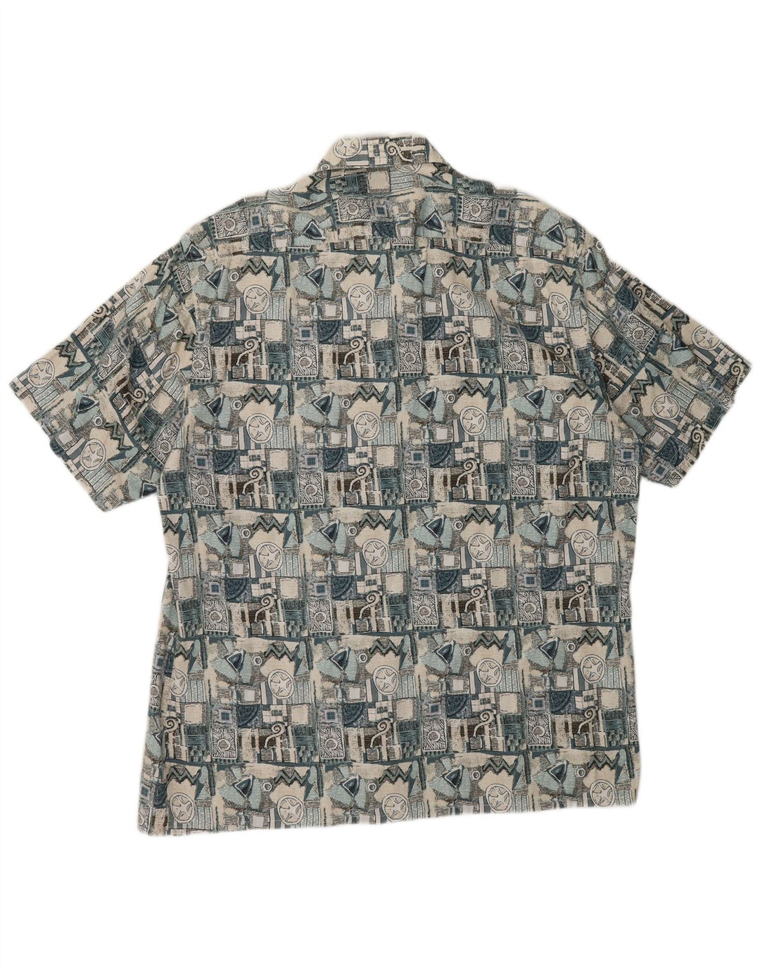 Camisa masculina de manga curta C&A grande algodão geométrico bege