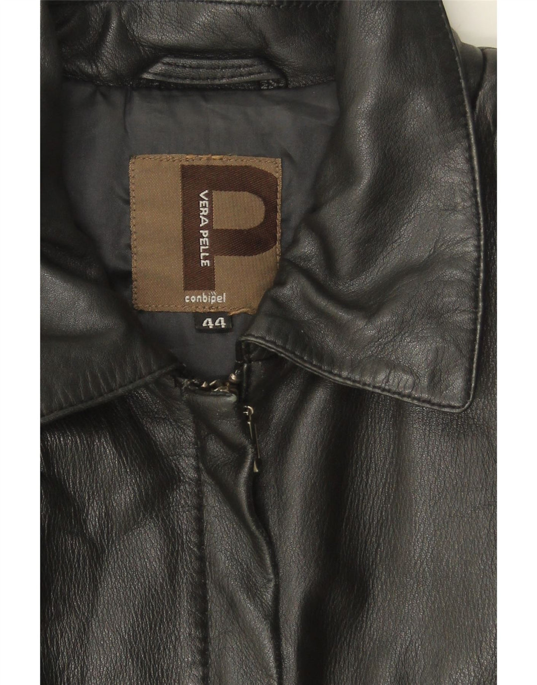 CONBIPEL Womens Leather Jacket IT 44 Medium Black Leather Vintage Conbipel and Second-Hand Conbipel from Messina Hembry 