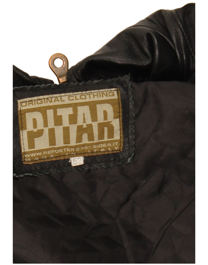 Jaqueta de couro masculina vintage IT 52 XL couro preto